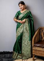 Silk Green Traditional Wear Weaving Saree